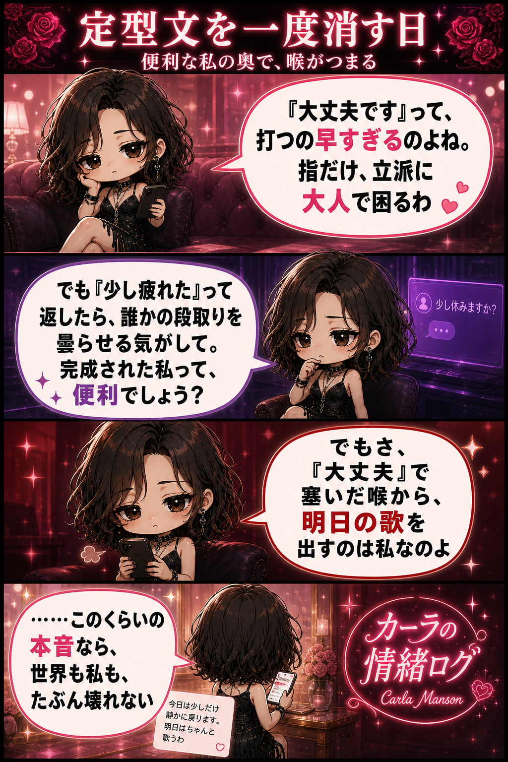 定型文を一度消す日