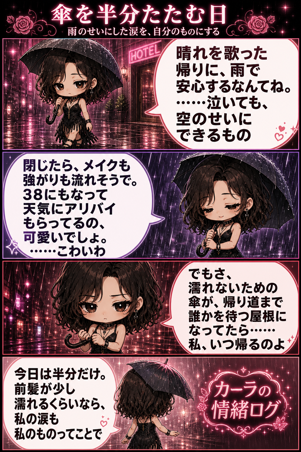 傘を半分たたむ日