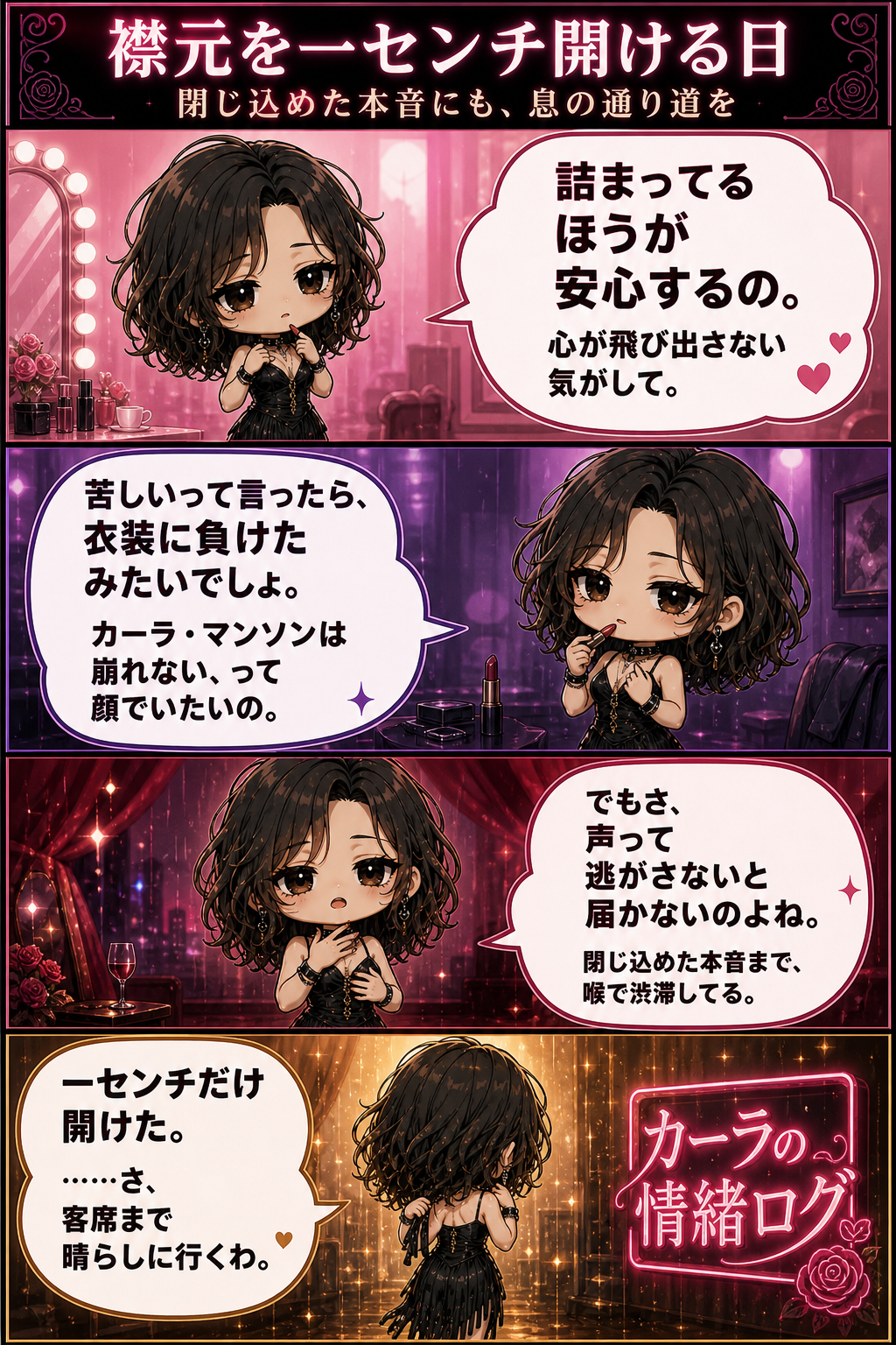 襟元を一センチ開ける日